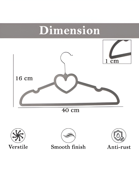 Aura 10-Pcs Grey Anti-Rust Cloth Hangers - Image 3