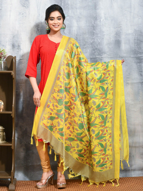 swatika Ethnic Motifs Printed Dupatta With Tasselled