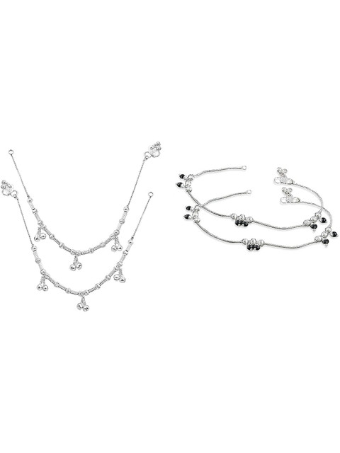 Crazy Fashion Set Of 2 Stainless Steel Anklet