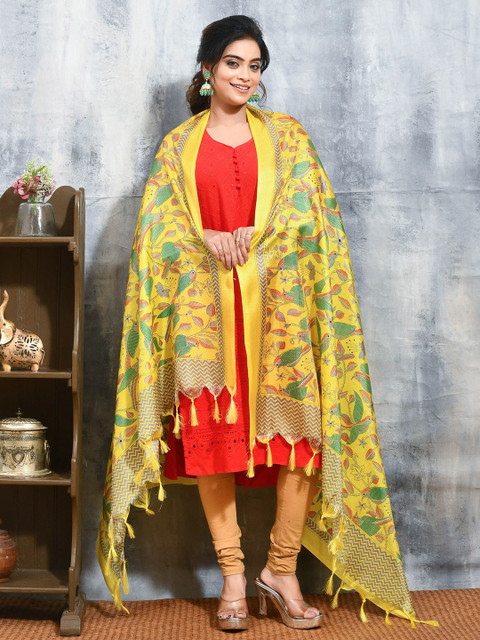 swatika Ethnic Motifs Printed Dupatta With Tasselled - Image 5