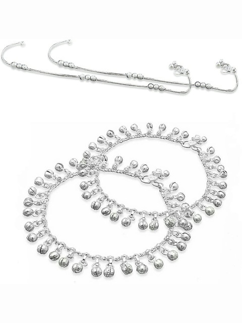 Crazy Fashion Women Set Of 2 Stainless Steel Anklet