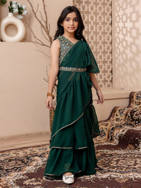 Sangria Girls Saree With Blouse