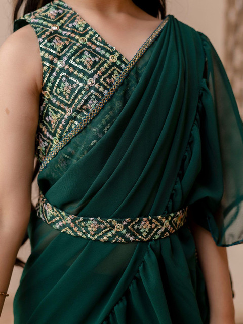 Sangria Girls Saree With Blouse - Image 2