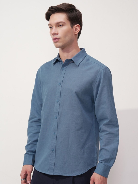 HIGHLANDER Cutaway Collar Cotton Linen Relaxed Fit Shirt - Image 4