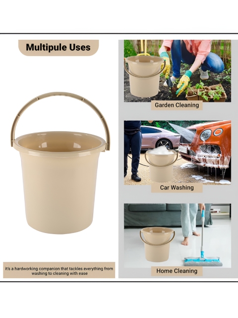 Aura Beige Multi-Purpose 18 Litres Water Buckets for Washing Clothes with Handle - Image 6