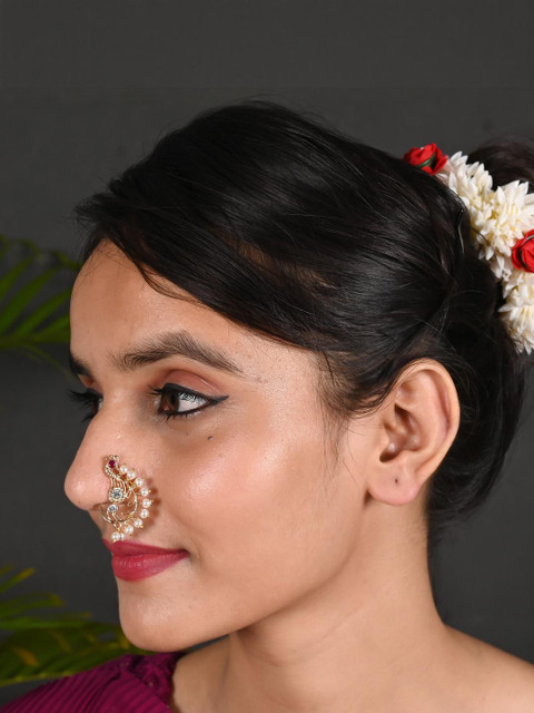 Tanusha Jewels Gold-Plated Brass Clip-On Nosepin