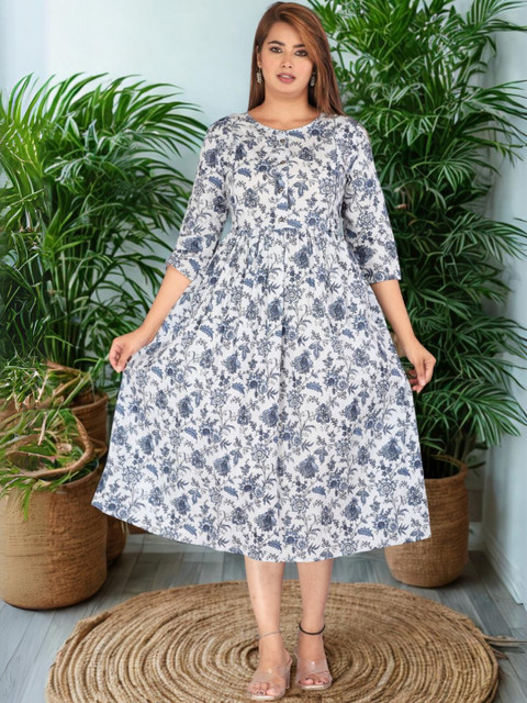 Women's Plus Size Maternity Printed Kurta