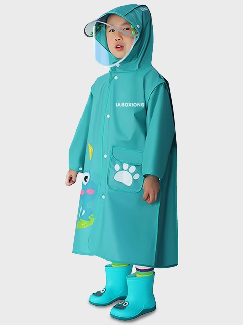 Little Surprise Box LLP Kids Froggy Themed Knee Length Raincoat