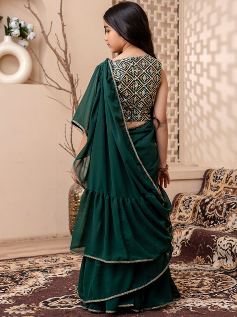 Sangria Girls Saree With Blouse - Image 4