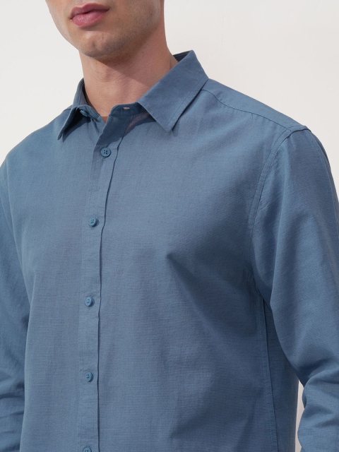 HIGHLANDER Cutaway Collar Cotton Linen Relaxed Fit Shirt - Image 2