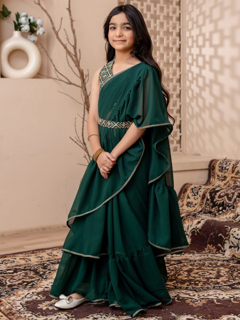 Sangria Girls Saree With Blouse - Image 3