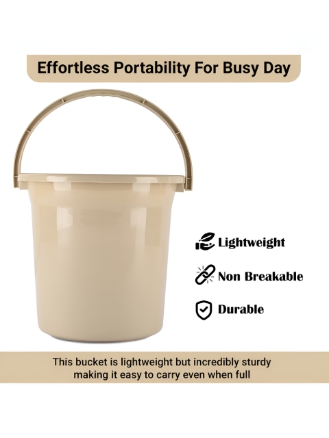 Aura Beige Multi-Purpose 18 Litres Water Buckets for Washing Clothes with Handle - Image 5