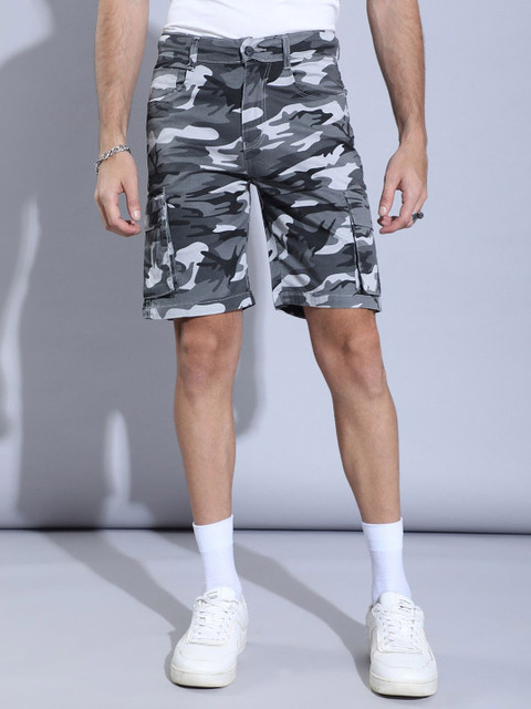 Hence Men Camouflage Printed Cargo Shorts