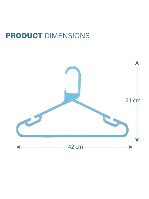 Aura 12-Pcs Blue Clothes Hangers For Wardrobe - Image 3