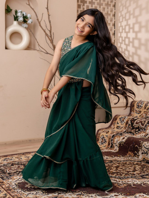 Sangria Girls Saree With Blouse - Image 5