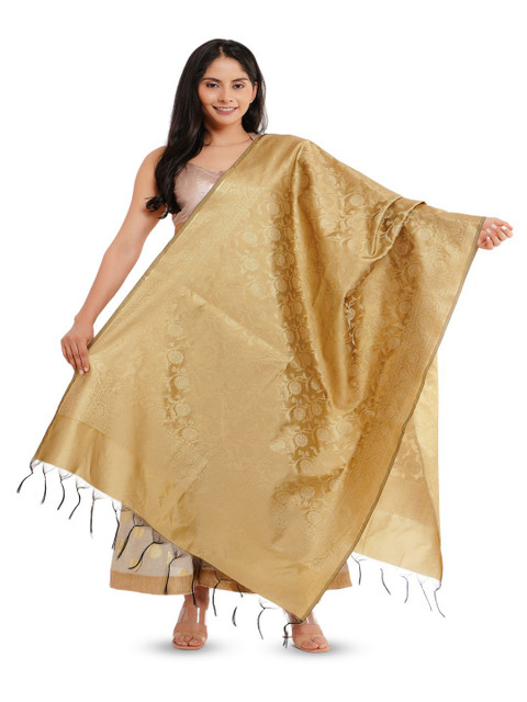 Karthav Fashion Ethnic Motifs Woven Design Dupatta with Zari