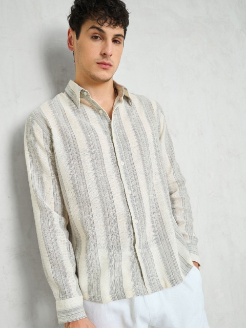 MASCLN SASSAFRAS Men Striped Casual Shirt