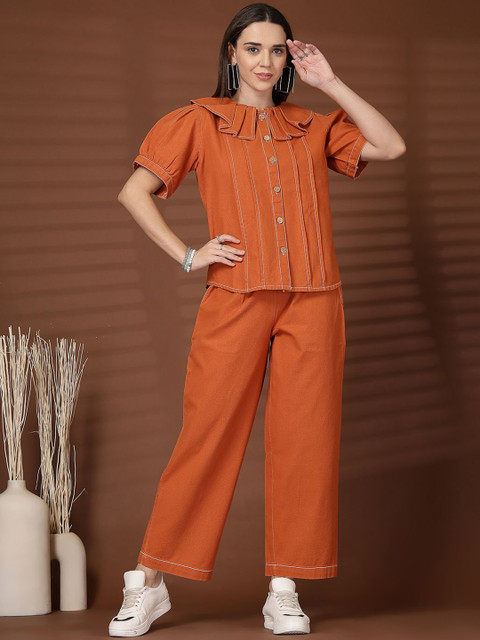 plusS Round Neck Top With Trousers Co-Ords