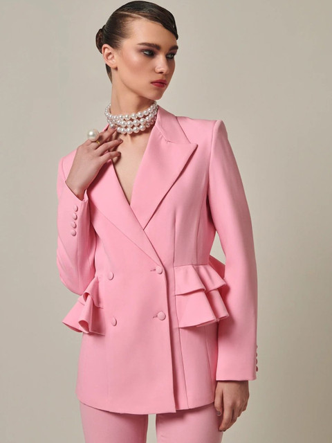 PROT-OFFICIAL Women Solid Double Breasted Blazer