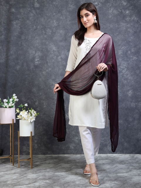 MIRAAN Women Solid Taping Dupatta