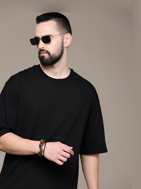 GLOWBERRY Men Solid Organic Cotton Oversized T-shirt