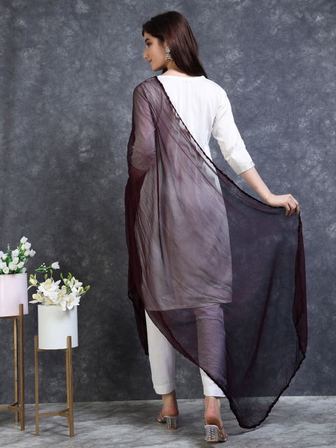 MIRAAN Women Solid Taping Dupatta - Image 5