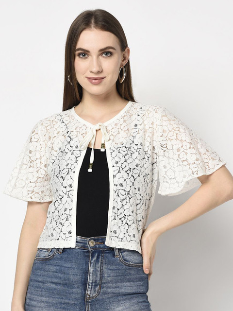 The Roadster Lifestyle Co Self- Design Tie-Up Shrug