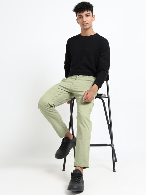 U.S. PITCHERS Men Slim Fit Low-Rise Chinos Trousers - Image 4