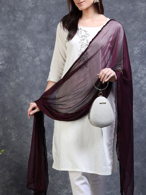 MIRAAN Women Solid Taping Dupatta - Image 3