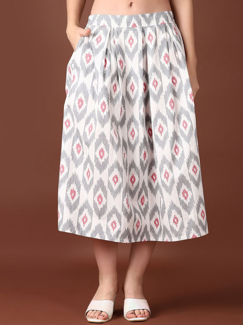 LIMEROAD Printed Flared Midi Skirt
