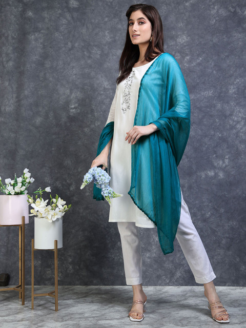 MIRAAN Ethnic Dupatta With Taping Border