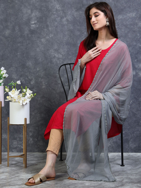 MIRAAN Ethnic Dupatta With Woven Design Border