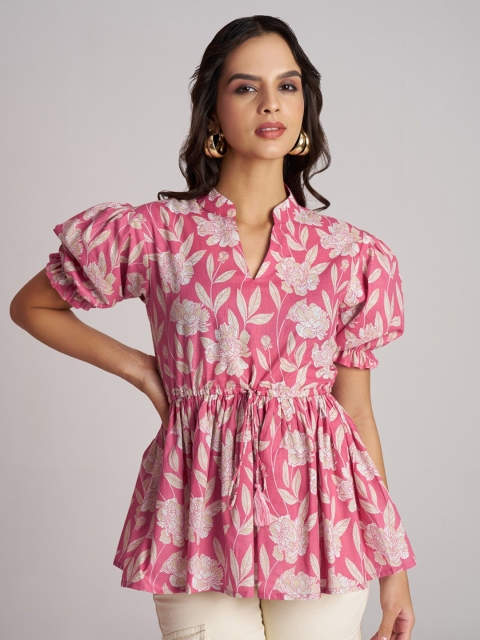 The Cloth Crow Women Floral Printed Peplum Top