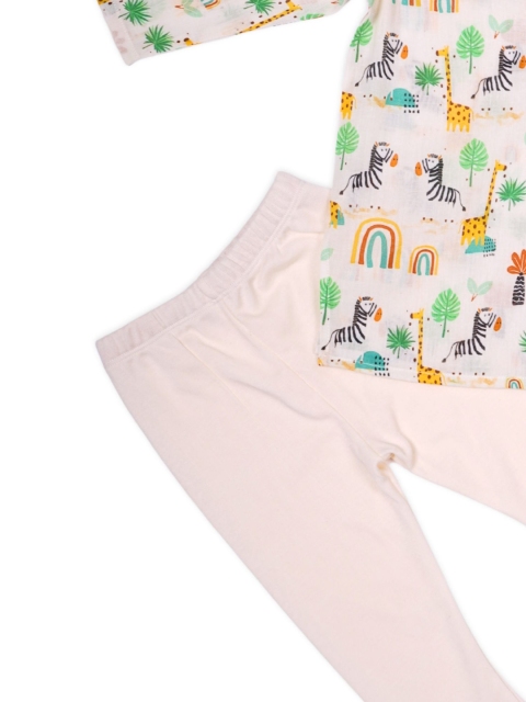 Sangria Boys Animal Printed Cotton Kurta with Trousers - Image 5