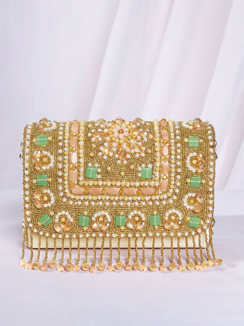 Peora Embellished Foldover Clutch