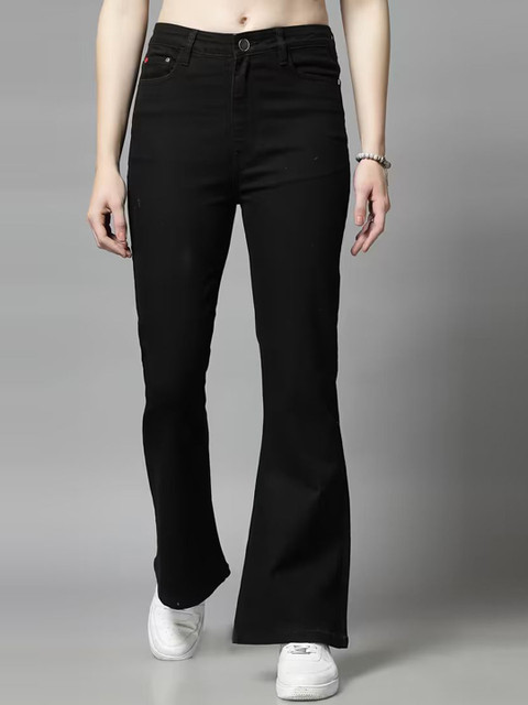 ADBUCKS Women Bootcut High-Rise Low Distress Stretchable Jeans