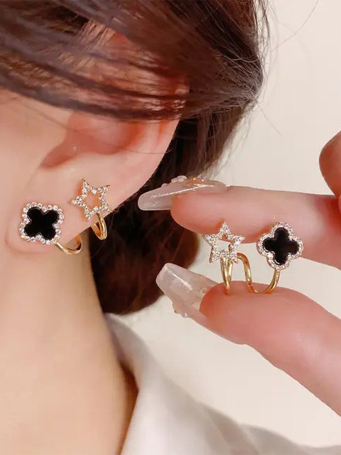 DressBerry Artificial Stones Contemporary Ear Cuff Shaped Earrings