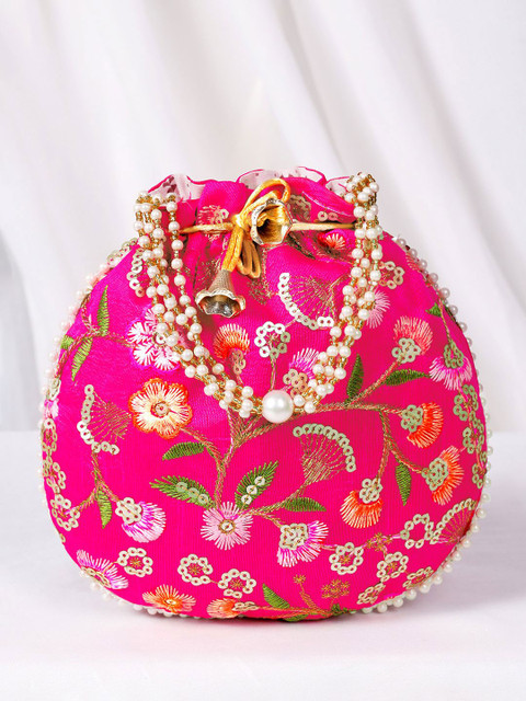 Peora Embroidered Embellished Potli Clutch