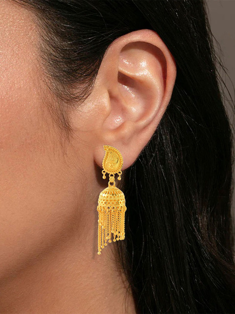 MEMOIR Gold-Plated Dome Shaped Jhumkas - Image 4