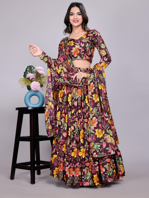 Kinjo Printed Ready to Wear Lehenga & Blouse With Dupatta