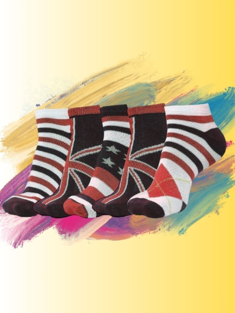 MJE Men Pack Of 5 Patterned Ankle Length Socks