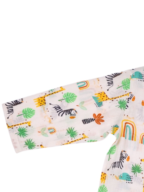 Sangria Boys Animal Printed Cotton Kurta with Trousers - Image 4
