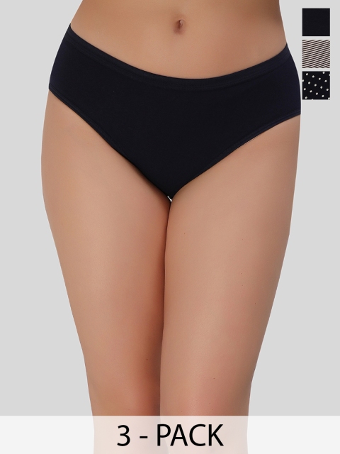 Glamoras Pack Of 3 Printed High-Rise Full-Coverage Hipster Briefs GL-PRINTEDPANTY-C008-S