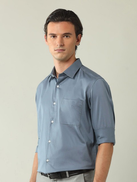 AD By Arvind Regular Fit Satin Solid Shirt - Image 3