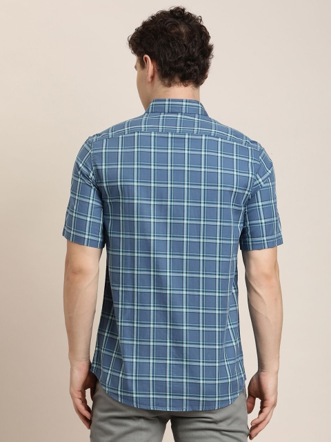 Turtle Relaxed Tartan Checked Pure Cotton Slim Fit Casual Shirt - Image 4