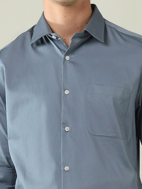 AD By Arvind Regular Fit Satin Solid Shirt - Image 2