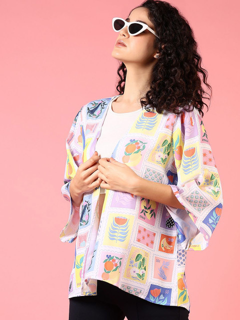 LIMEROAD Women Printed Open Neck Shrug