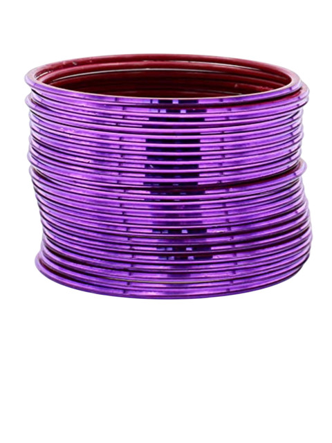 T4 JEWELS Set Of 24 Glossy Finished Metal Bangles