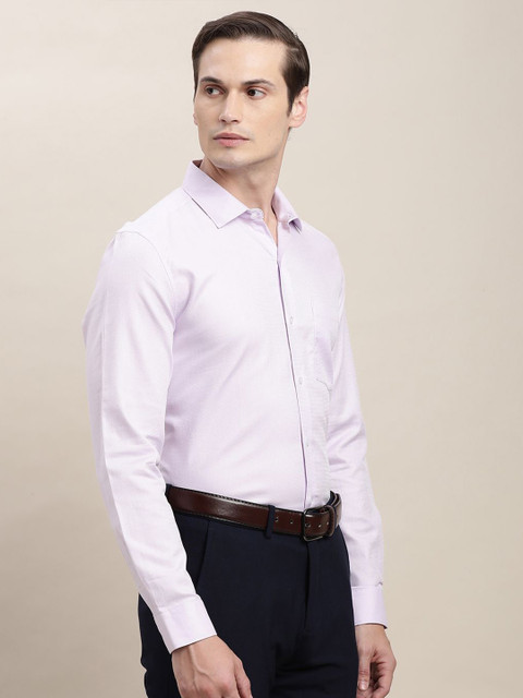 Turtle Spread Collar Long Sleeves Pure Cotton Classic Slim Fit Formal Shirt - Image 3