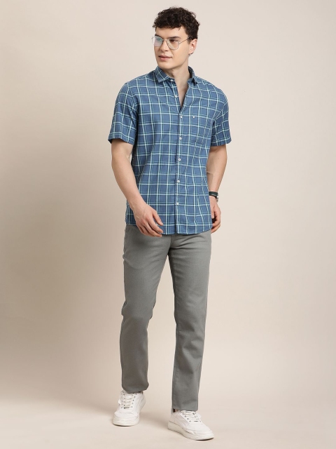Turtle Relaxed Tartan Checked Pure Cotton Slim Fit Casual Shirt - Image 5